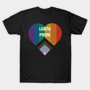 LGBTQ Pride Love Heart T-Shirt - Pride Flag Top - Celebratory Gay Rights Clothing - Perfect Pride Month Gift T-Shirt